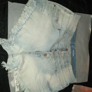High waist jean shorts